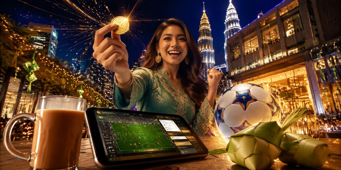 Pemain Malaysia di Kuala Lumpur menikmati pertaruhan football bersama reno15 semasa Hari Raya